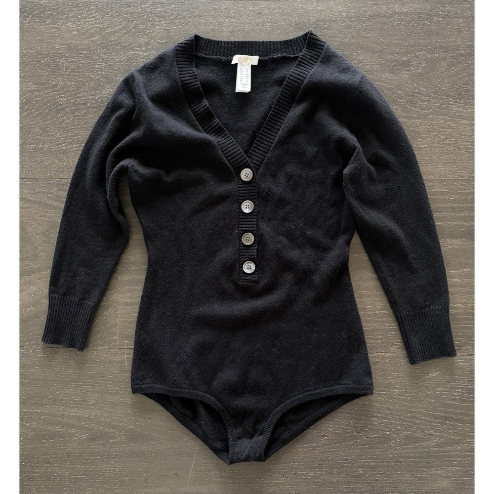 Eres Cashmere & Wool Button Up Sweater Bodysuit Size S/M